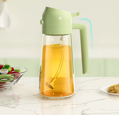Oil spray bottle glass household kitchen leak proof oil bottle atomized mist filled edible oil container - Korvel
