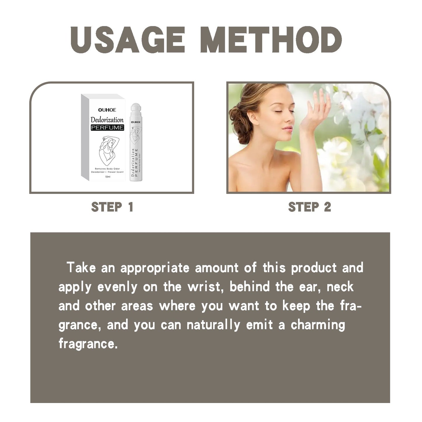Deodorant Roll-On Perfume, Relives Underarm Body Odor Refreshing Anti-Perspirant Natural Fragrance Portable Perfume - Korvel
