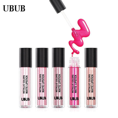 UBUB 12 Colors Glitter Metallic Lip Gloss Matte Waterproof Lip Stick Moisturizing Liquid Lipstick Makeup Cosmetic - Korvel