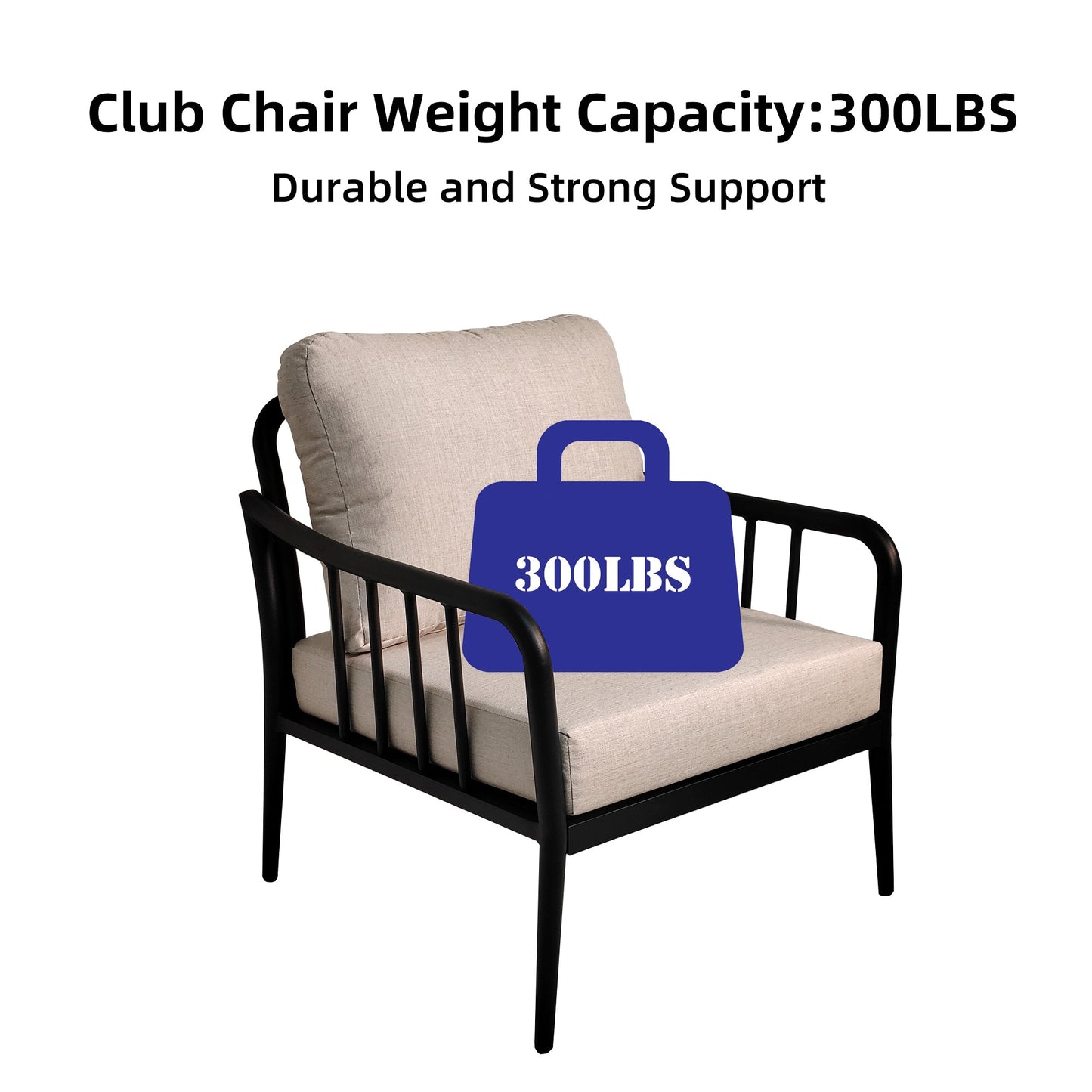 Ensemble de chaises longues de patio en aluminium 3 pièces avec table d'appoint