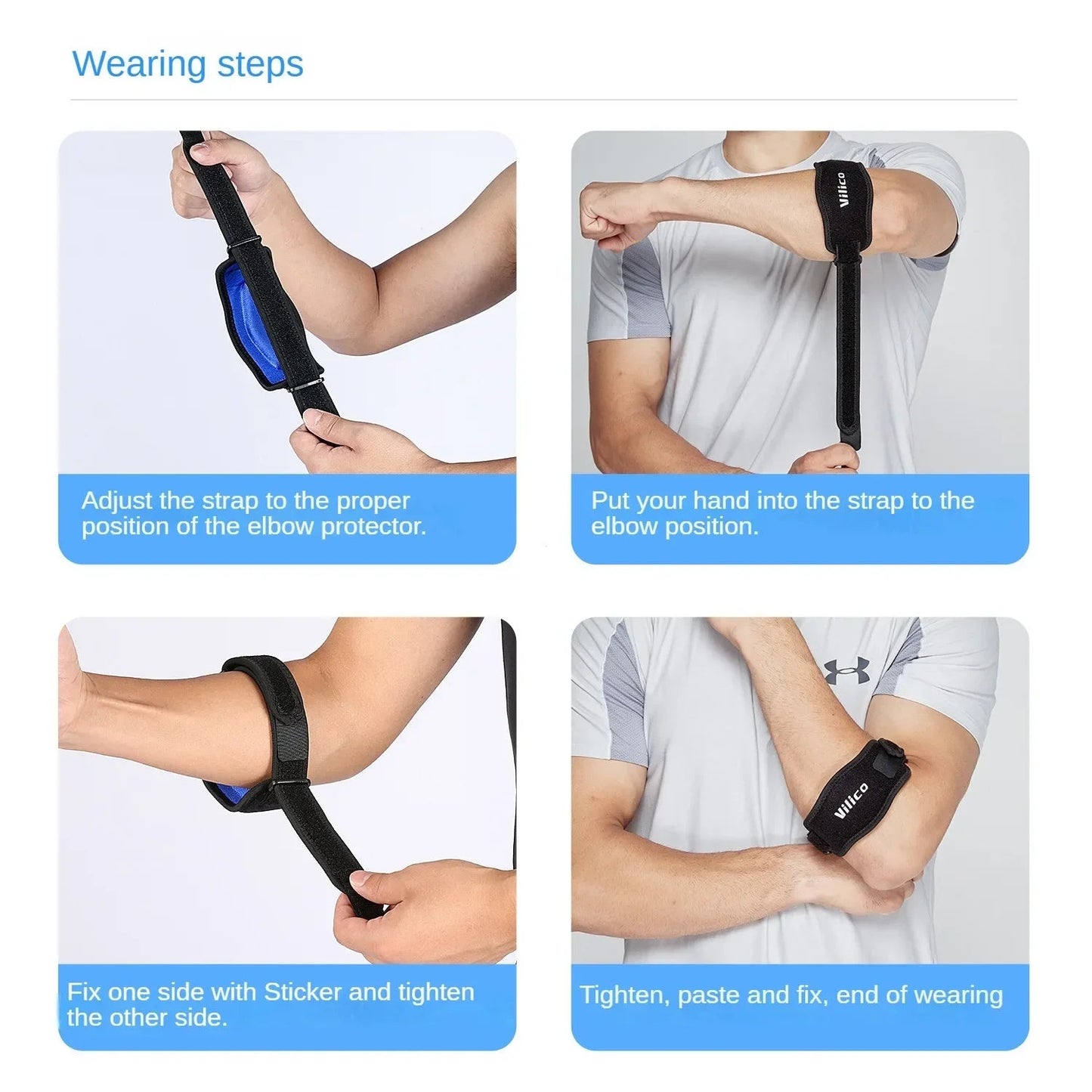 Men's and women's cycling outdoor sports elbow straps breathable and pressurized fixed protective equipment - Korvel