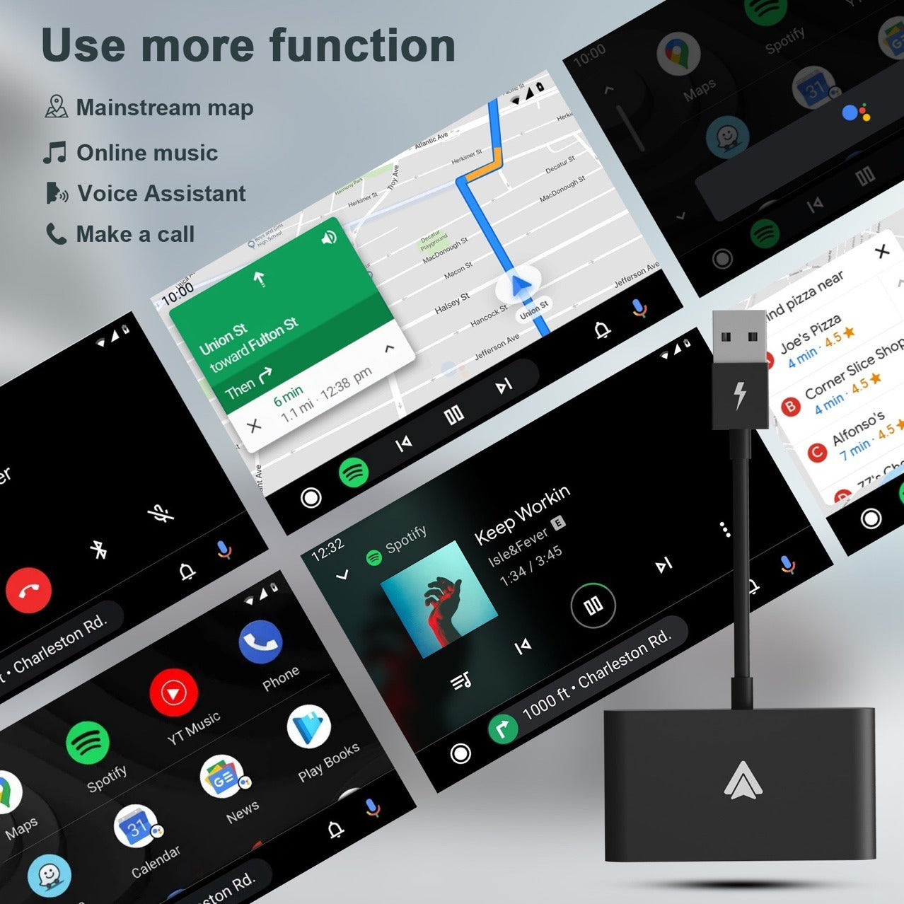 Adaptateur Android Auto filaire à sans fil pour Apple CarPlay
