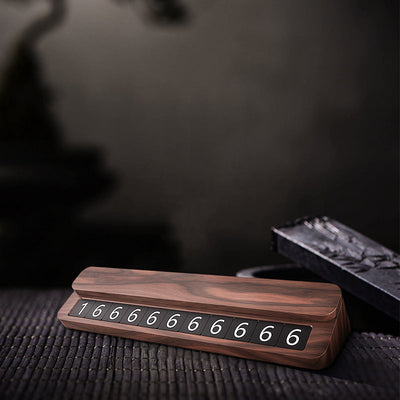 Premium Walnut Car Parking Card - High Temperature Resistant