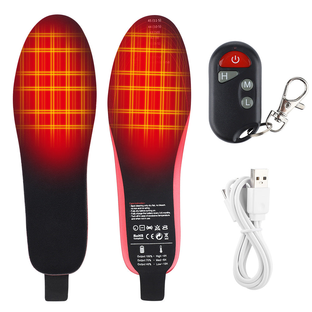 3-Speed USB Charging Heated Insoles for Winter Comfort