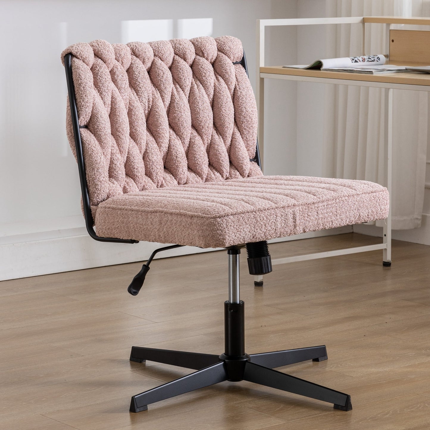 Premium Armless Pink Office Desk Chair