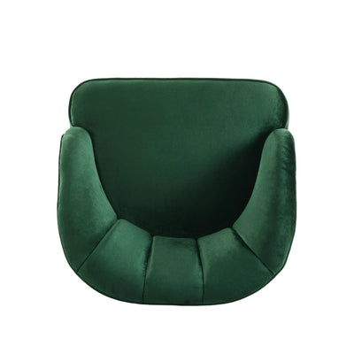 Elegant Upholstered Barrel Accent Chair with Wooden Legs