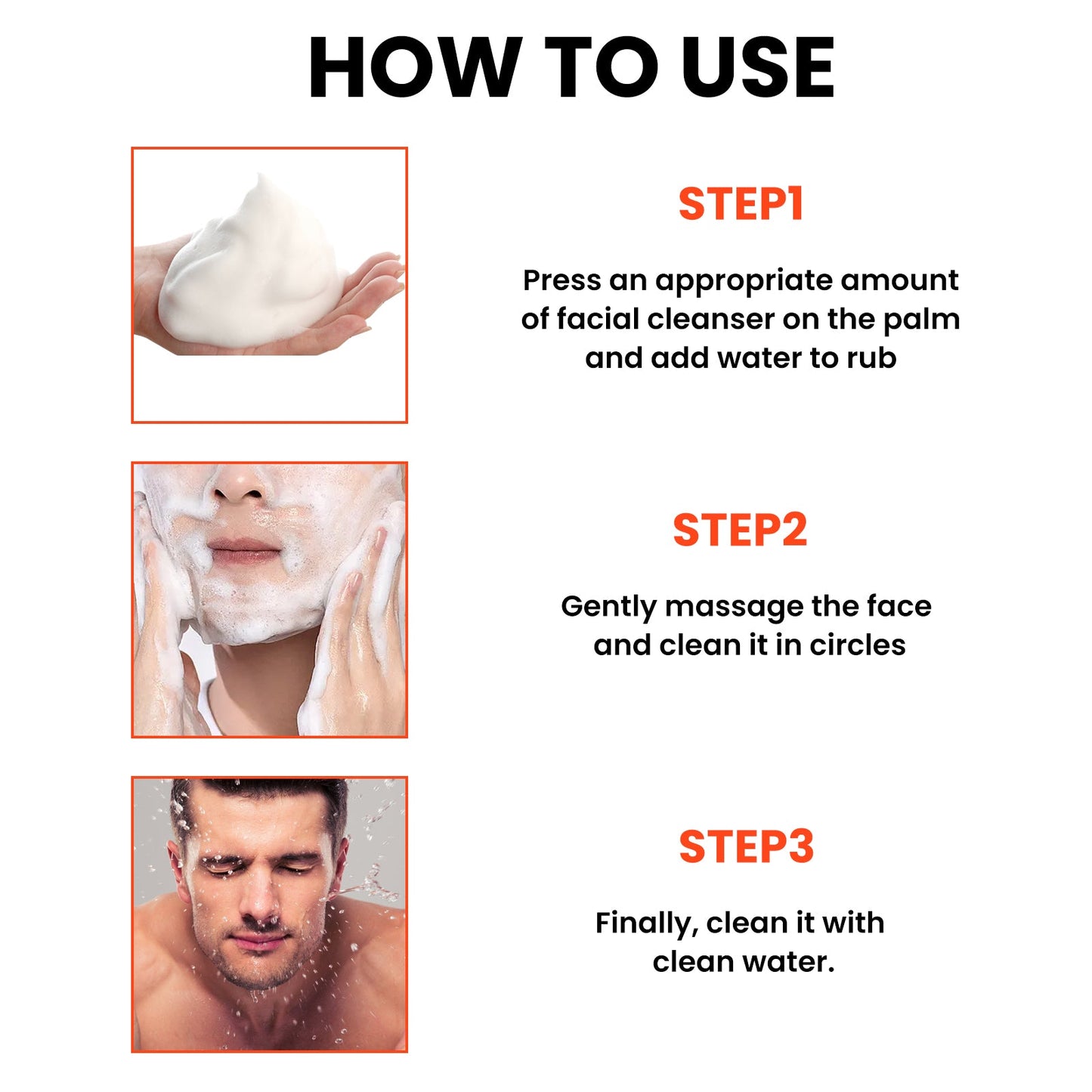 Men's Volcanic Face Wash, Acne Blackhead Face Deep Clean Pores And Oil Control - Korvel