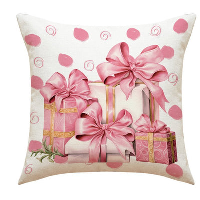 Christmas Pillow Cover - Santa Claus & Snowman Design