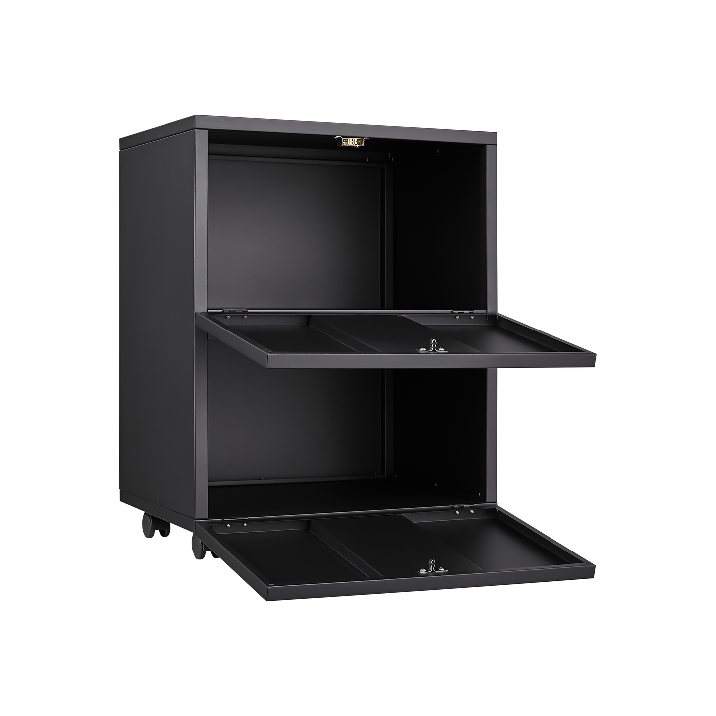 Office furniture Copier Cabinet black 2 door steel copier stand mobile pedestal file Printer Stand - Korvel