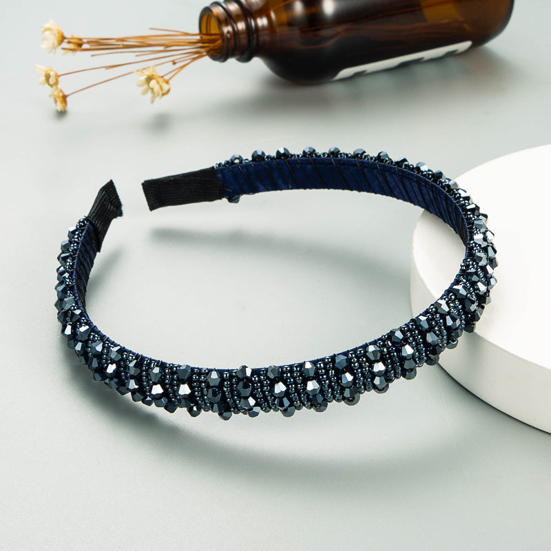 Washing Face Hair Band Thin Edge Handmade String Crystal Headband Fashion Hair Accessories Simple Hair Band - Korvel