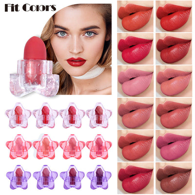 Fit Colors Pentagram Mini Lipstick Set Pentagram 12 Colors Mini Portable Capsule Lipstick - Korvel