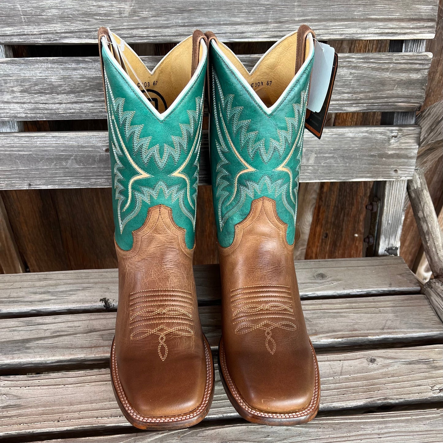 Green Cowboy Roper Boots for Men - Handcrafted Quality - Korvel
