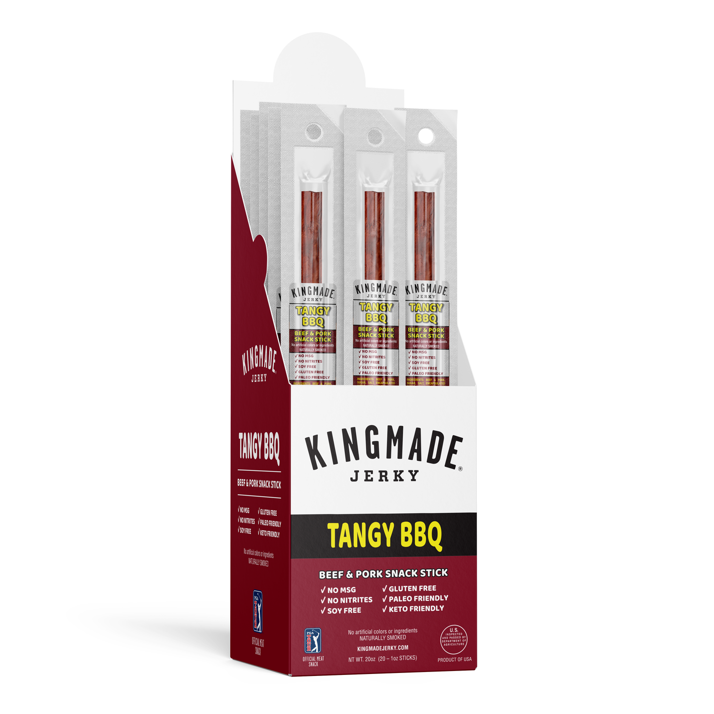 Tangy BBQ Flavor Snack Sticks – 20 Count | Keto Friendly, 8 g Protein - Korvel