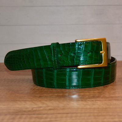 Premium Full Skin Belt in Kelly Green