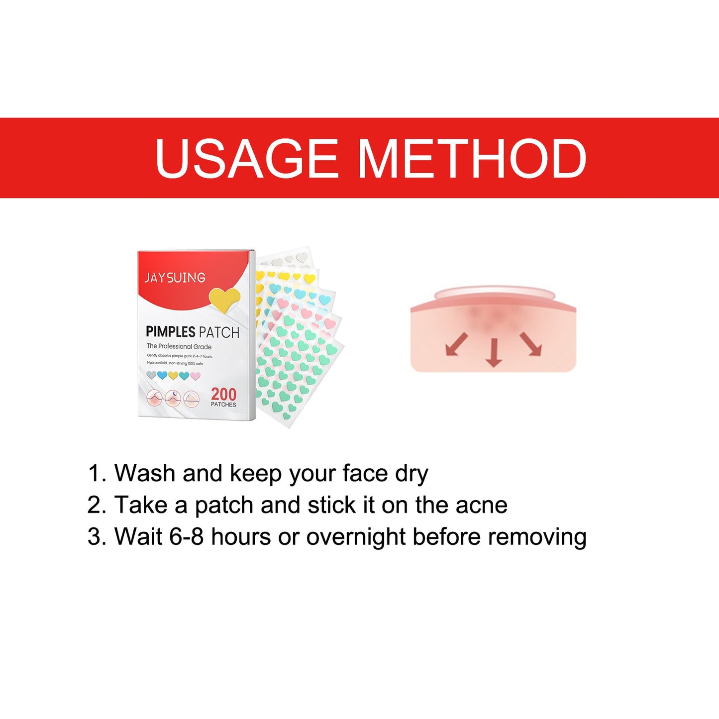 Pimples Patch, Mild Non-Irritant Lightening Pimples Spot Pimples Mark Covering Acne Pimples Patch - Korvel