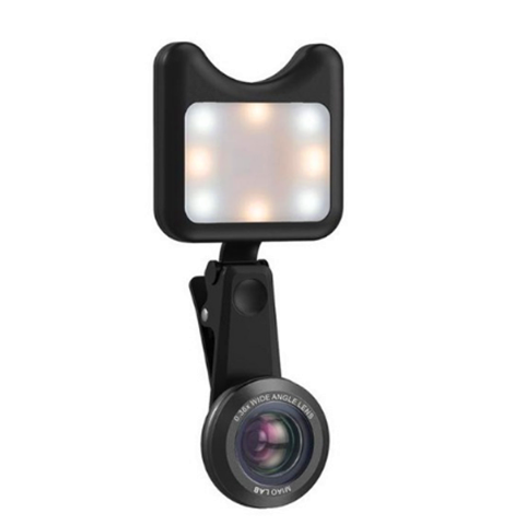 ALLOET 3 in 1 Phone Camera Lens 0.36X Wide Angle 15X Macro Lenses Kit Beauty Selfie Flash Fill Light Clip For iPhone iPad Xiaomi - Korvel
