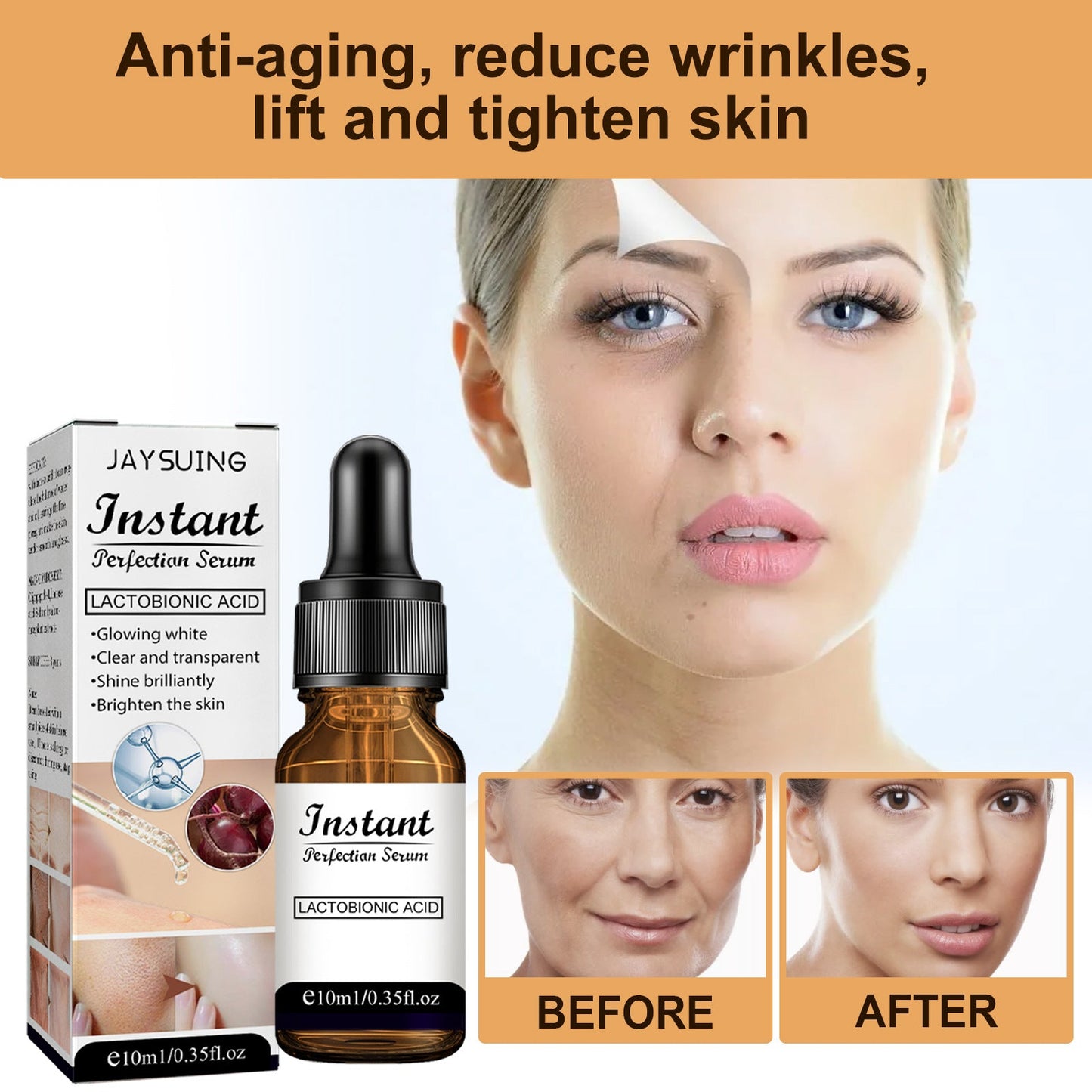 Anti-Wrinkle Serum, Shrink Pores, Moisturize, Lighten Skin, Tighten, Repair And Moisturize Skin - Korvel
