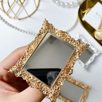 Ins Pattern Mirror Grip Tok Plating Mobile Phone Holder