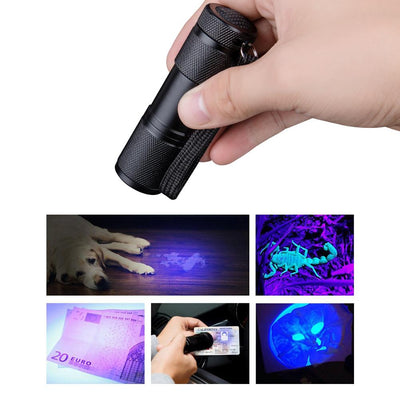 Mini 9LED UV Flashlight for Invisible Ink Detection