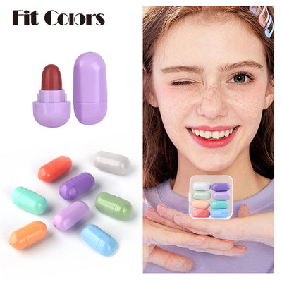 Fit Colors 8 Colors Chewing Gum Small Lipstick Matte Velvet Non-Stick Cup Mini Capsule Lipstick Set - Korvel