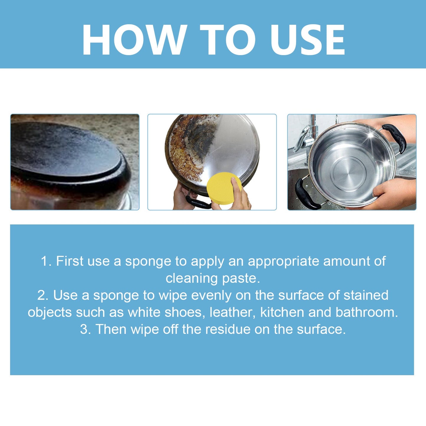 Multiple Purpose Home Decontamination Cream, Kitchen Stove Hood Heavy Oil Stain Scale Cleaning Cream - Korvel