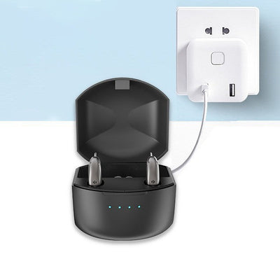 Rechargeable Bluetooth APP intelligent noise reduction RIC hearing aid ear back type hearing aid for the elderly with hearing loss - Korvel