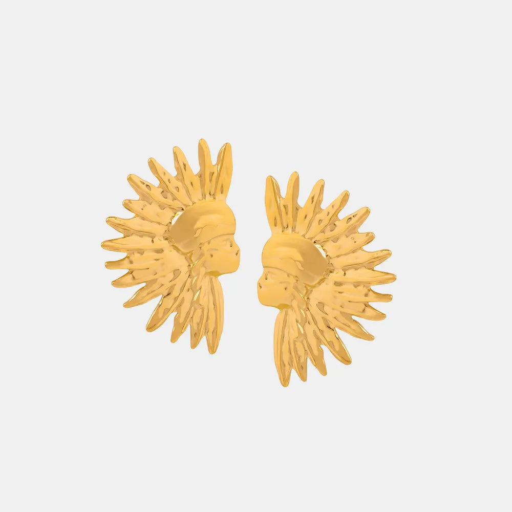Pendientes Geométricos de Acero de Titanio Baño de Oro