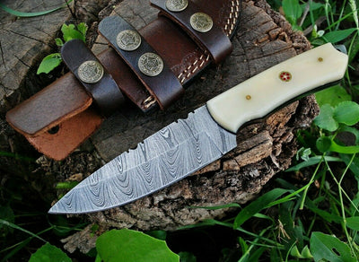 Artisan Crafted Damascus Steel Hunting and Skinning Knife - Korvel