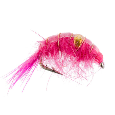 3 Pack Pink Beaded Scud Nymphs - Size 12 for Tailwater Fishing - Korvel