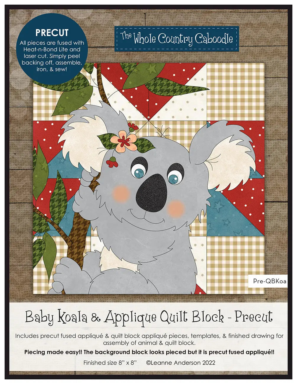 Paquete de Bloques de Apliqué y Colcha de Koala Bebé Precut