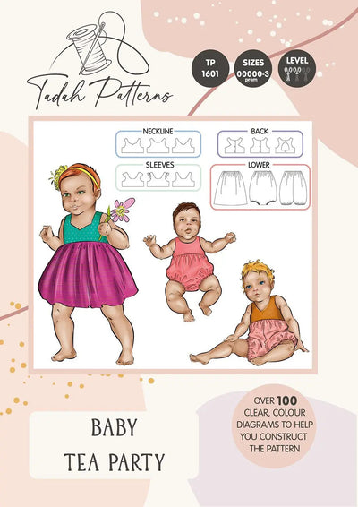 Patrón de Costura para Vestido de Té de Bebé
