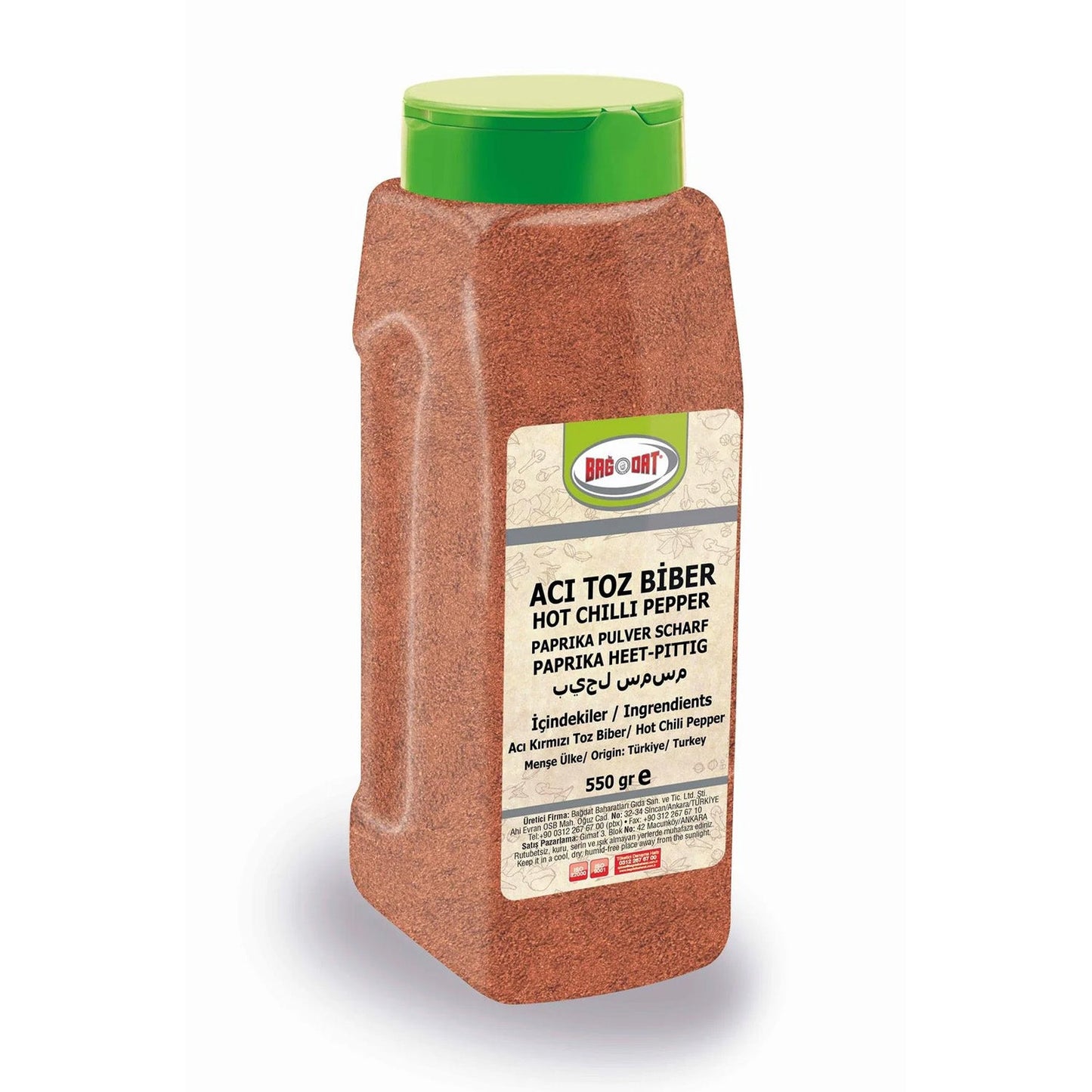 Bagdat Hot Chilli Pepper 550 g (19.4 oz) – Extra Spicy Crushed Chili