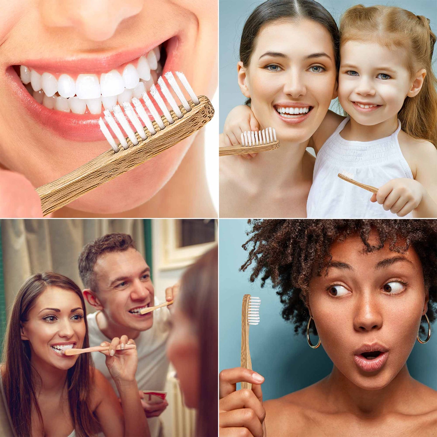 Bamboo Toothbrush Set – 4-Pack Medium Bristles | Eco-Friendly & Biodegradable - Korvel