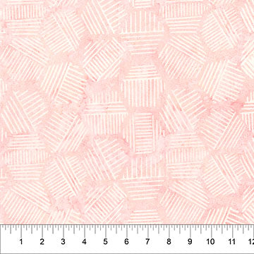 Tela de Algodón Hexágonos Coral Pastel Banyan 44"/45" por Yarda