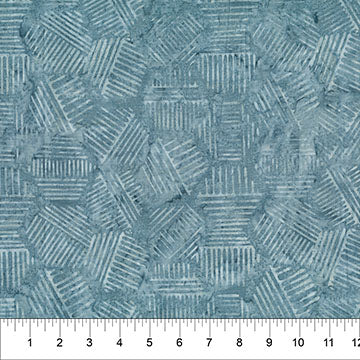 Tela de Algodón Hexies Azul Acero Banyan 44"/45" por Yarda