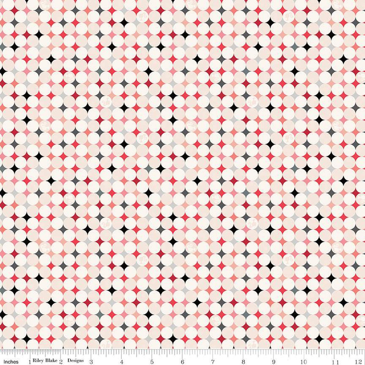 Tissu en coton Barbie Vintage Sparkle Dots Blush - 43"/44" par yard