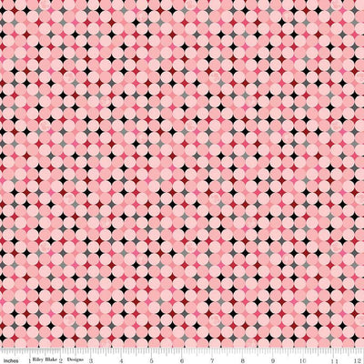 Tela de Algodón Rosa con Puntos Brillantes Vintage de Barbie - 43"/44" por Yarda