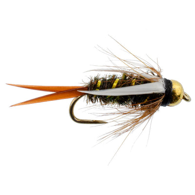 3-Pack Barbless Bead Head Prince Nymphs - Size 14 for Trout Fishing - Korvel