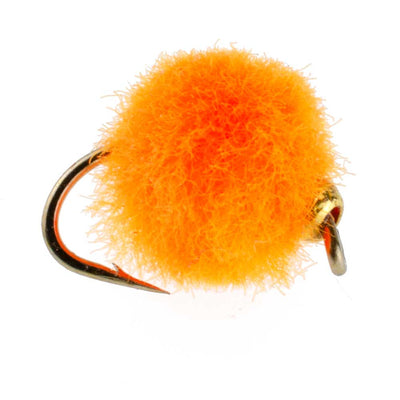 Hot Orange Bead Head Egg Flies - 3 Pack, Size 16 - Korvel