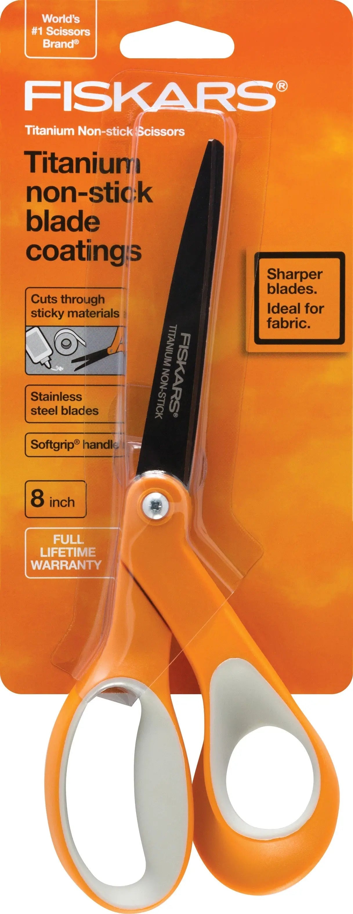 Fiskars Bent Softgrip Nonstick Titanium Scissors - 8in