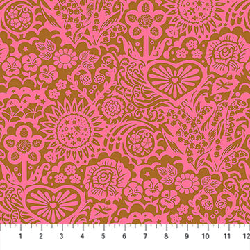 Big Heaven Coral Yesterday Cotton Fabric - 44"/45" Per Yard
