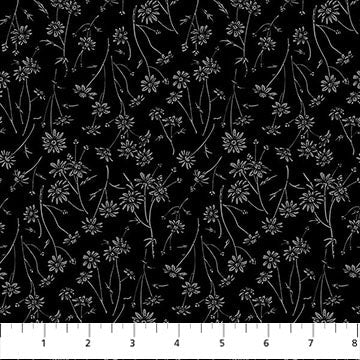 Nature's Sketchbook Black/Gray Cotton Fabric - 44"/45" Per Yard