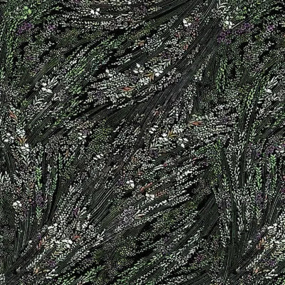 Tela de Algodón Black Meadow Breeze - Calidad Premium