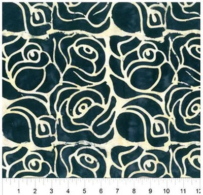 Black Roses Cotton Wideback Fabric - Premium Quality