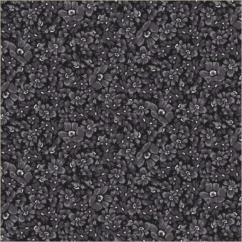 Tissu en coton Black Verona Allegra Blooms - 44"/45" par yard