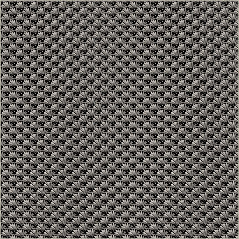 Tela de algodón negra Verona con abanico - 44"/45" por yarda