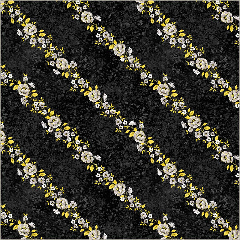 Tela de Algodón Black Verona Verita Vine - 44"/45" por Yarda