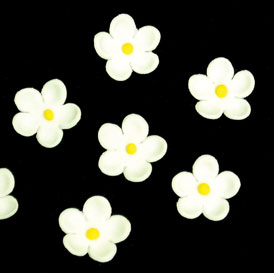 Mini White Blossoms - 100 Count Edible Decorations