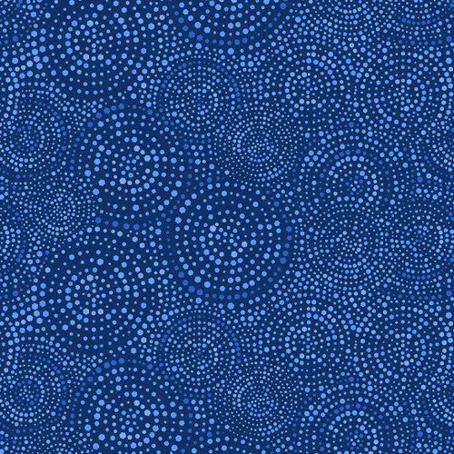 Blue Hexi Dots Cotton Wideback Fabric - Perfect for Large Projects