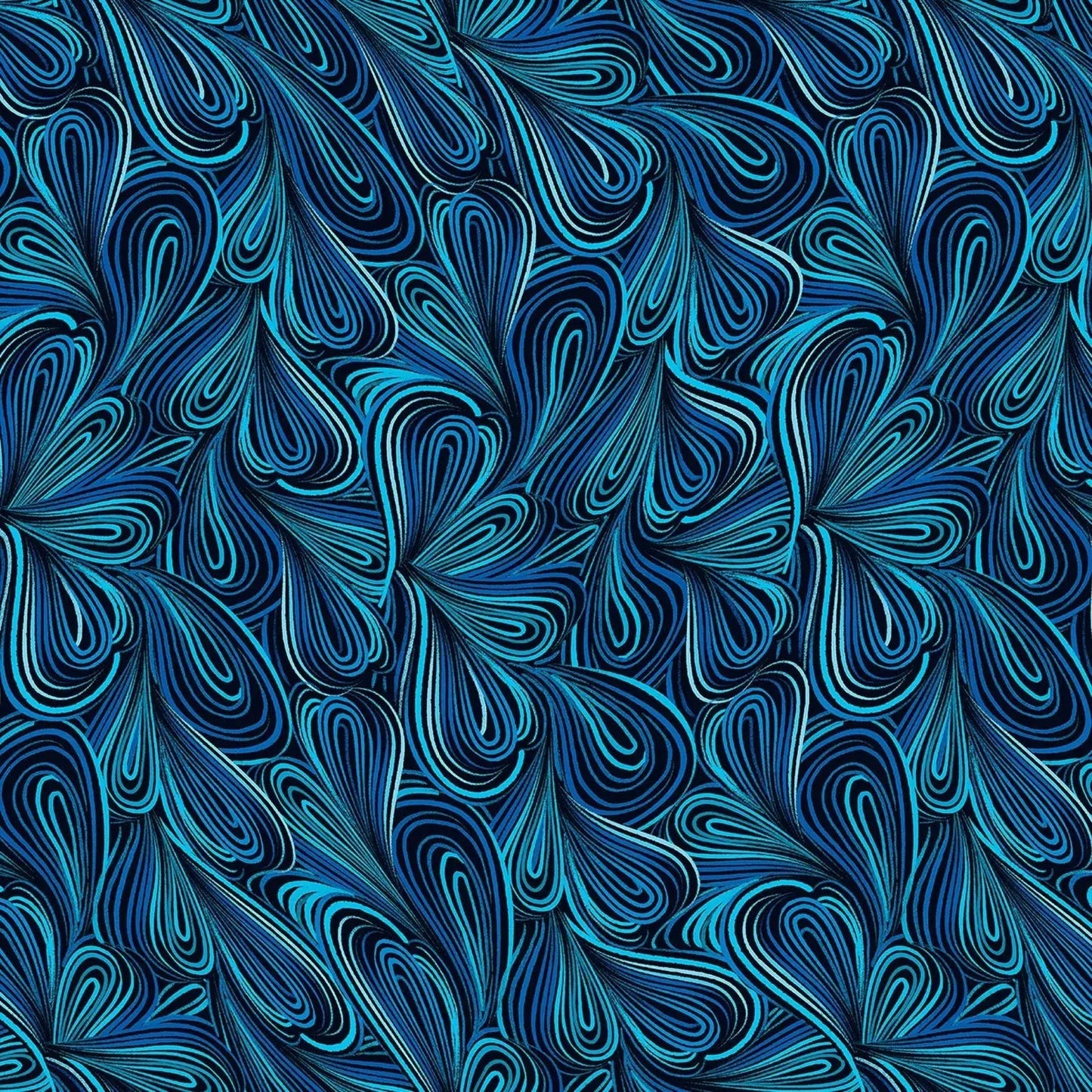 Blue Multi Color Flow Cotton Wideback Fabric - Premium Quality
